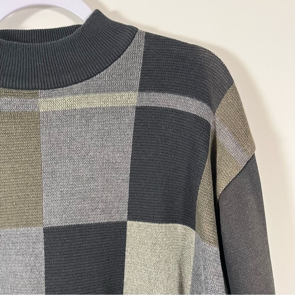 Crazy Horse Mens Checkered Sweater Size Large Preppy Academia Fall Winter - Picture 2 of 11